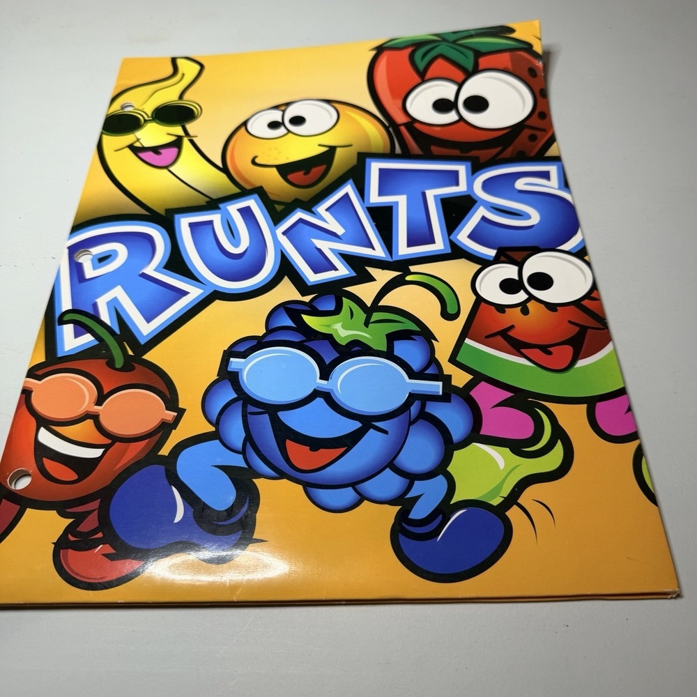 Runts Candy Folder Kids School 3 Ring RARE VTG 90's NEW